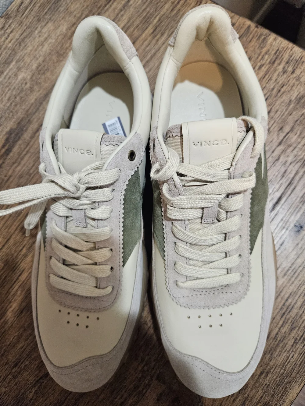 Vince Men's Low-Top Sneakers in Cream, Olive, and Tan
